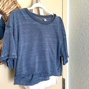 Cropped blue tee from Free People in very good shape.